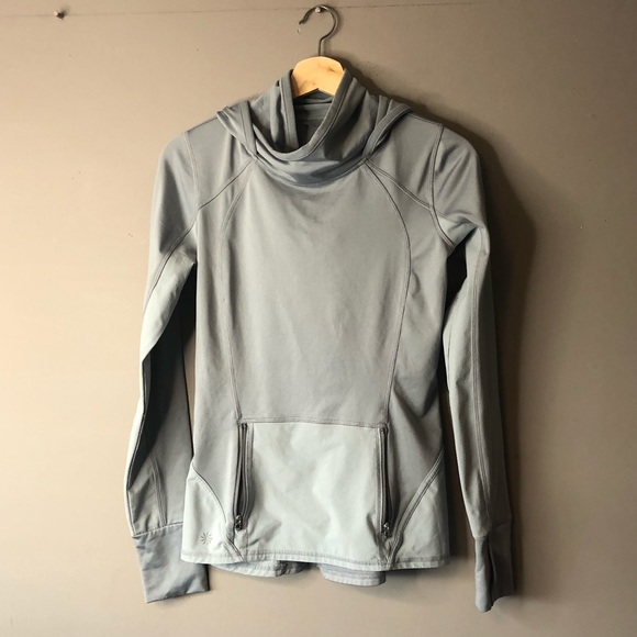 Athleta Tops - Athleta pull over hoodie sweater gray size xxs